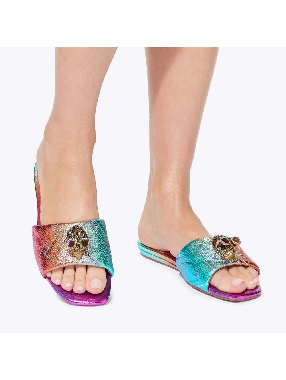 Kurt Geiger Kensington Ombre Metallic Flat Sandal EU39/US8